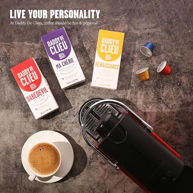 Daddy De Clieu Coffee Pods Discovery Pack, Medium to Dark Roast, Arabica and Robusta, Compatible