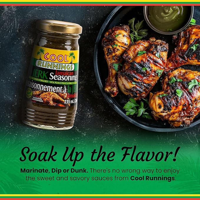 Cool Runnings Jerk Jamaican Seasoning Mild Sauce 284g - Authentic Mild Jamaican Sauce for