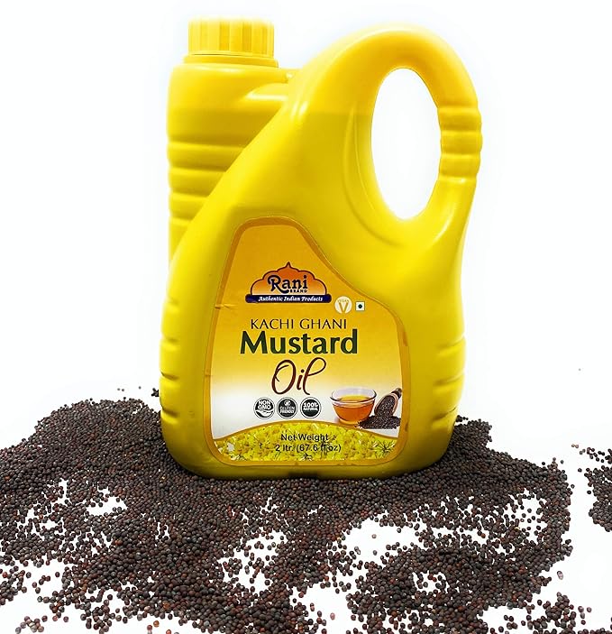 Rani Mustard Oil (Kachi Ghani) 67.6 Ounce (2 Liter) NON-GMO | Gluten Free | Vegan | 100% Natural |