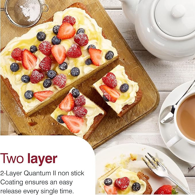 Zyliss E980201 Non-Stick Loose Base Square Cake Tin | 20cm/8in | Carbon Steel | Dark Blue | Baking