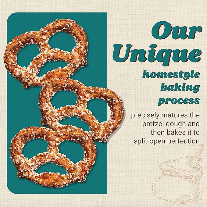 Unique Snacks Extra Salt Splits Pretzels, Original Split-Open Pretzels, Delicious Homestyle Baked