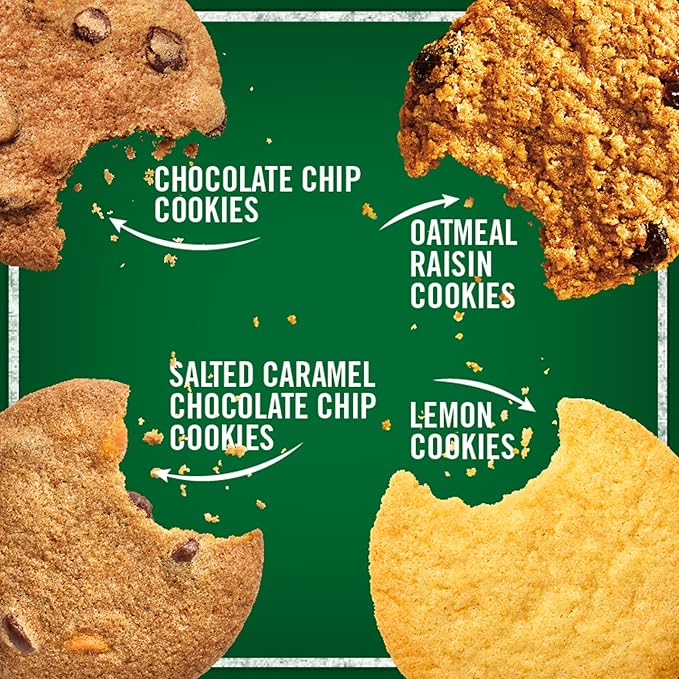 Tate's Bake Shop Cookies Gift Box, Chocolate Chip, Oatmeal Raisin, Salted Caramel and Lemon
