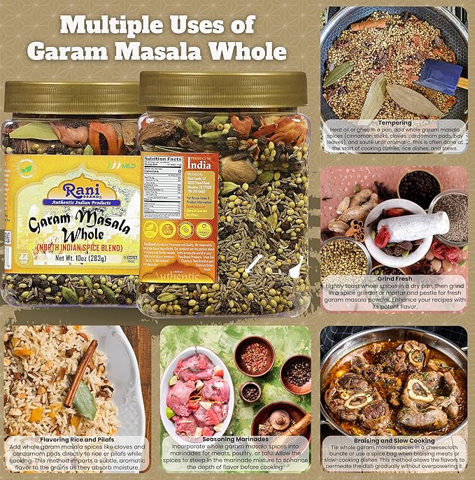 Rani Garam Masala Indian 11 Whole Spices Blend 10oz (283g) PET Jar ~ All Natural, Salt-Free | Vegan