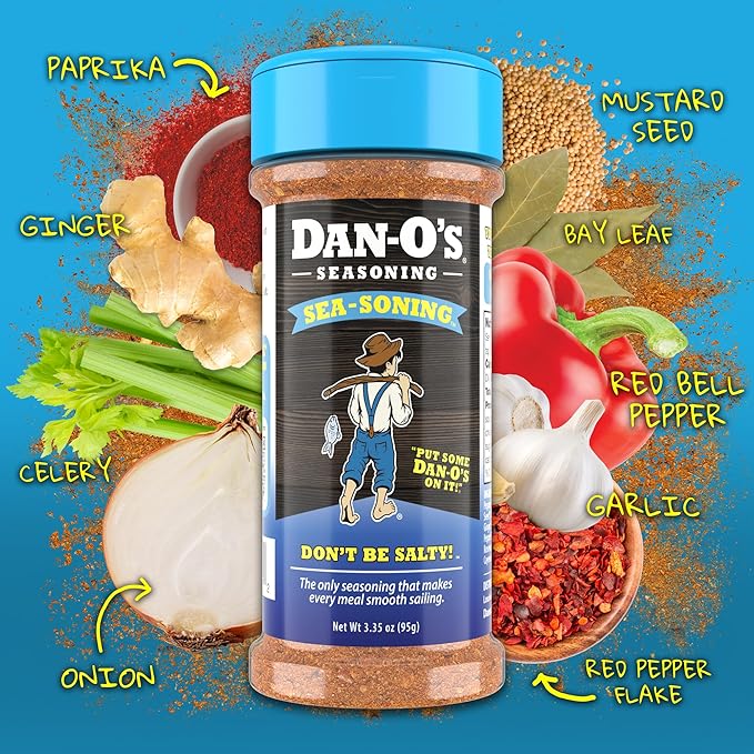 Dan-O's 4 Bottle Seasoning Set, Small Bottles, 4 Pack, Includes Original, Preem-O, SEA-soning and