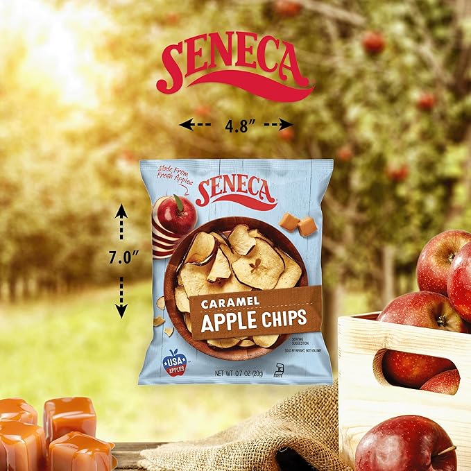 Seneca Caramel Apple Chips | Made from Fresh Apples | 100% Red Delicious Apples | Yakima Valley