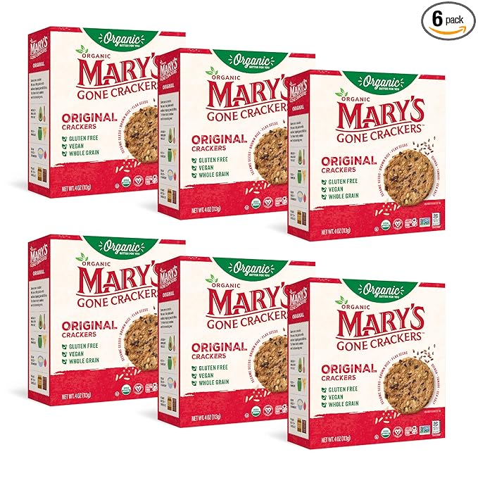 Mary's Gone Crackers Organic Original Crackers - Gluten-Free, NON-GMO, Vegan & Whole Grain, 4 Ounce
