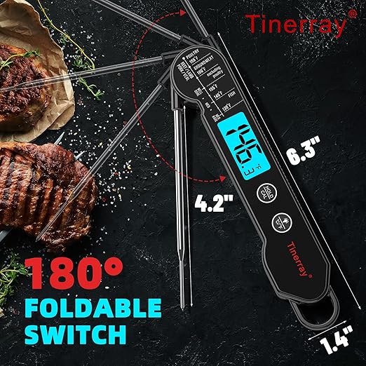 Digital Meat Thermometer for Cooking, Grilling & BBQ - Ultra-Fast Instant Read Thermometer with