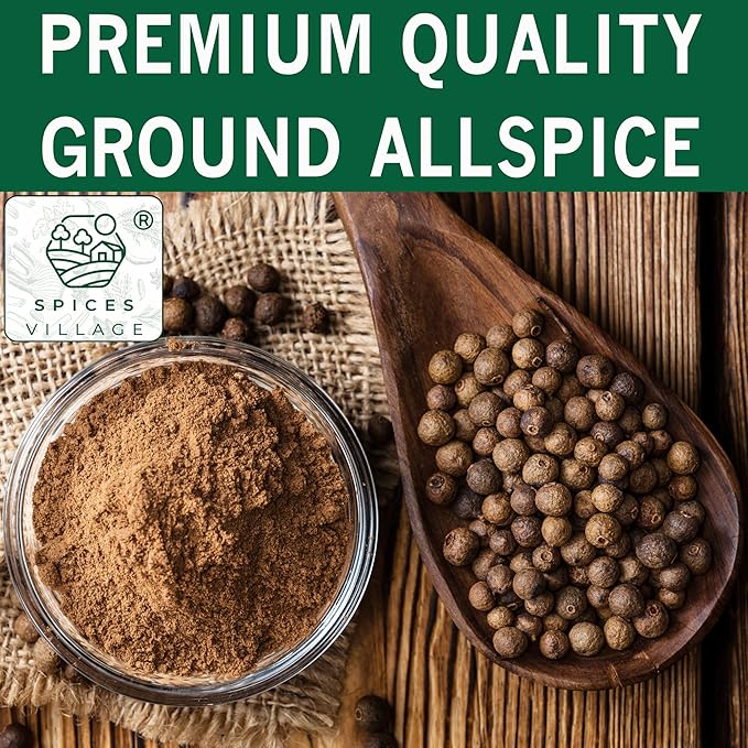 SPICES VILLAGE Ground Allspice (8 oz) - Powdered Fresh Whole Allspice Berries, Ground Jamaican