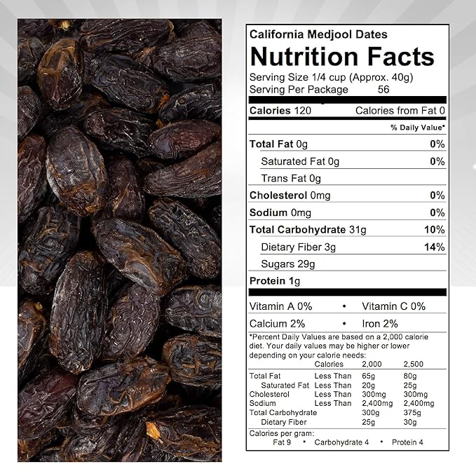 Traina Home Grown California Sun Dried California Medjool Dates - Healthy, No Added Sugar, Non GMO