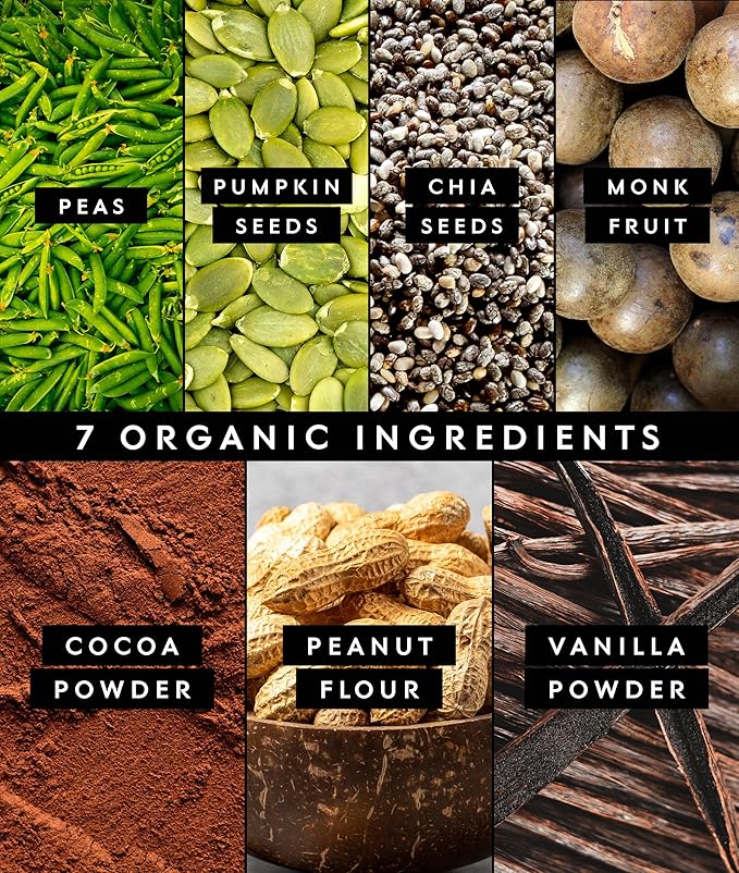 Truvani Vegan Pea Protein Powder | Chocolate Peanut Butter | 20g Organic Plant Based Protein | 10