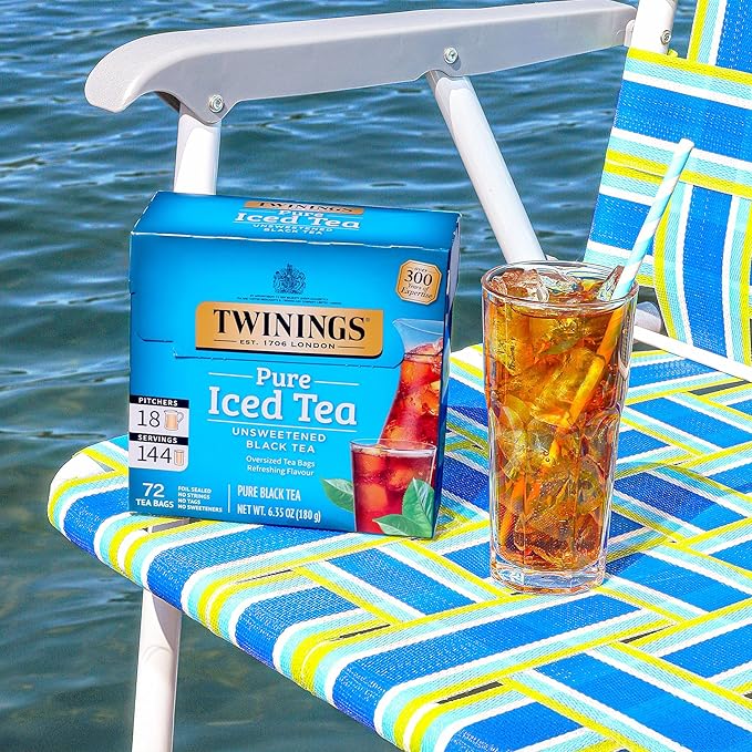 Twinings Black Iced Tea, 72 Oversized Tea Bags, Makes 18 Pitchers or 144 Servings, Unsweetened