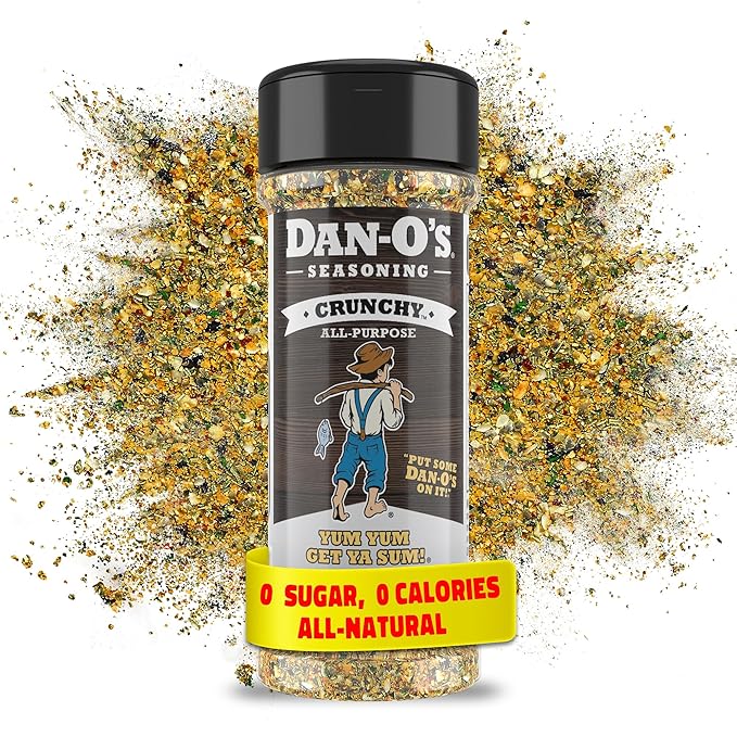 Dan-O's Crunchy Seasoning, 2.5 oz Bottle, Everything Seasoning for Fish, Eggs, Salads, Veggies and