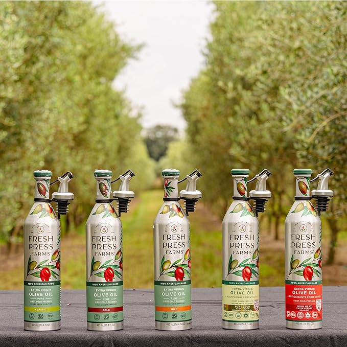 Fresh Press Farms Cold Pressed Bold Extra Virgin Olive Oil, 16.4 Fl Oz (Pack of 2), Georgia Grown