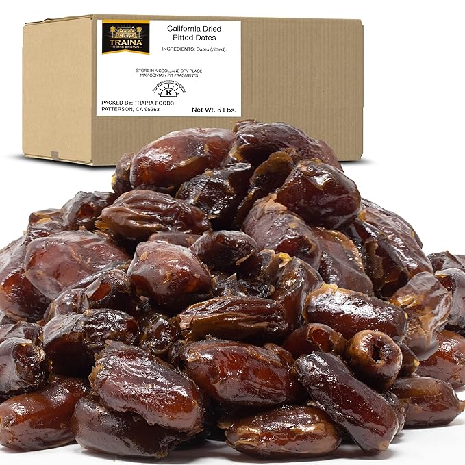Traina Home Grown California Dried Pitted Dates - Healthy, No Added Sugar, Non GMO, Kosher