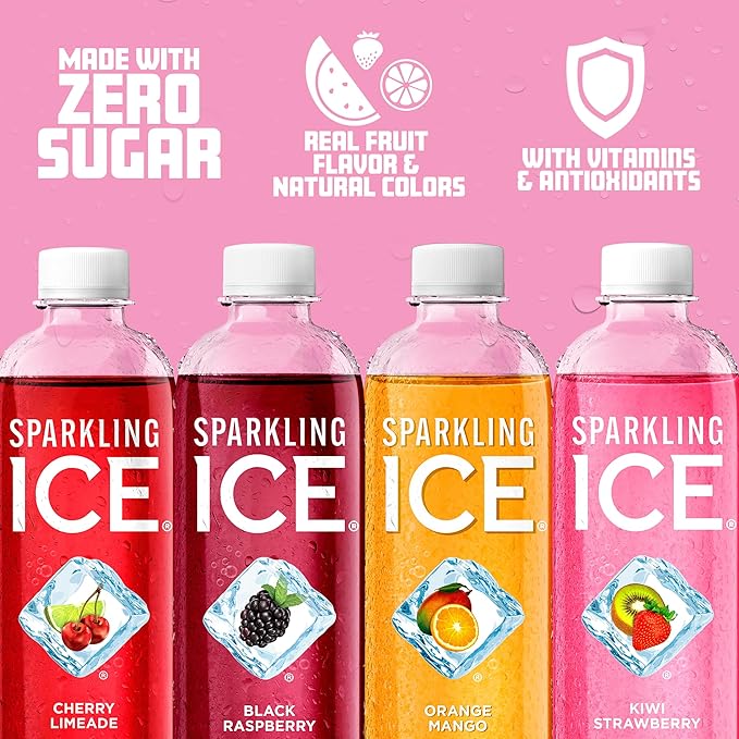 Sparkling Ice Purple Variety Pack, Flavored Water, Zero Sugar, with Vitamins and Antioxidants, 17