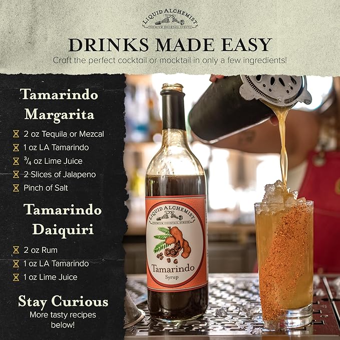 Liquid Alchemist Tamarind Syrup for Cocktails - Real Ingredients Make our Tamarindo Syrup the
