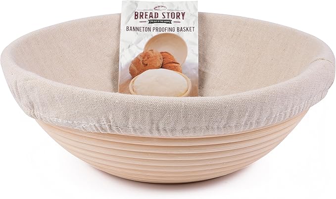 Bread Story Round Banneton Bread Proofing Basket Set ??Handmade Rattan Brotform Dough Bowl with