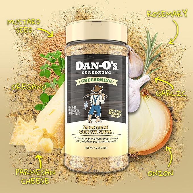 Dan-O's Cheesoning Seasoning, 7.6 oz Bottle, All Purpose Seasoning for Pizza, Popcorn, Chicken