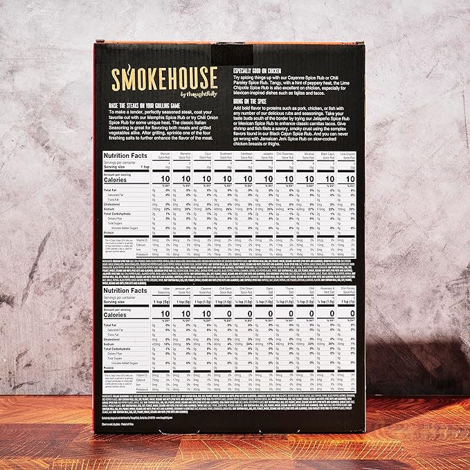 Smokehouse by Thoughtfully Holiday Ultimate Grilling Spice Seasoning Gift Set,Flavors Include Chili