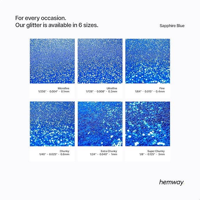 Hemway Premium Glitter Shaker - Sapphire Blue | 130g Ultrafine Metallic Flake Sequins for Resin &