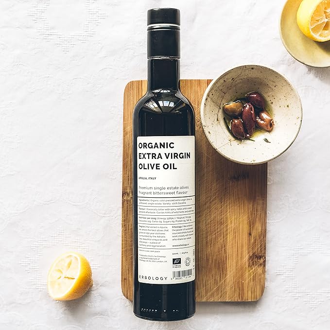 Erbology Organic Extra Virgin Olive Oil 17 fl oz - Early Harvest - 742 mg/kg Polyphenols - 0.15%