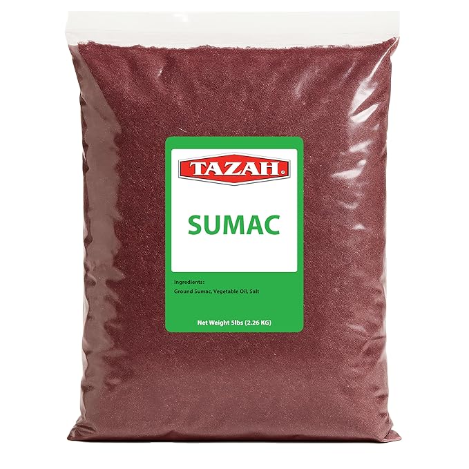 Tazah Sumac Spice - 5 Pounds Ground Sumac Seasoning from Jordan - Essential Ingredient for