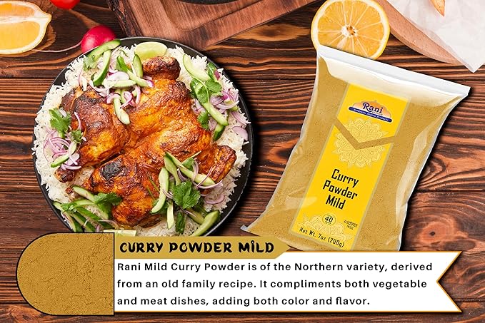 Rani Curry Powder Mild (10-Spice Authentic Indian Blend) 7oz (200g) ~ All Natural | Salt-Free | NO
