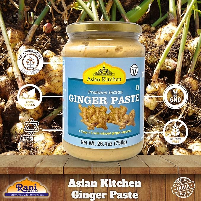 Asian Kitchen Ginger Cooking Paste 26.5oz (750g) Glass Jar ~ Vegan | Gluten Free | NON-GMO | No