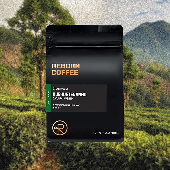 Reborn Coffee Specialty Whole Bean Coffee, Medium Roast, 12 Ounce, Guatemala Huehuetenango, Flavor