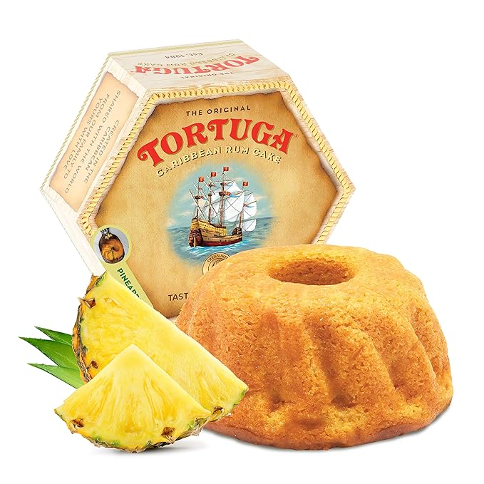 TORTUGA Caribbean Pineapple Rum Cake - 16 oz Caribbean Pineapple Rum Cakes - The Perfect Premium