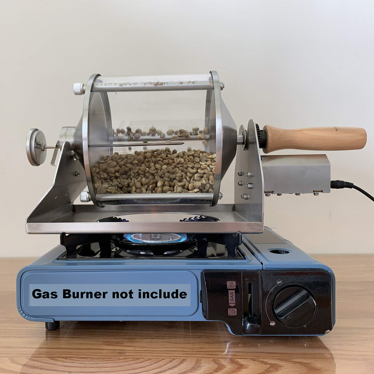 DYVEE Coffee Roaster Gas Burner Coffee Roasting Machine for Home Use, 400g Capacity, Quartz Glass
