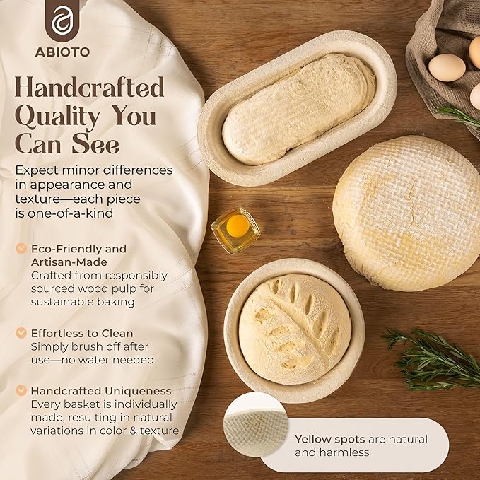 13" Oval Wood Pulp Banneton Bread Proofing Basket ??1.5LB Brotform, Grooved Pattern??Non-Stick
