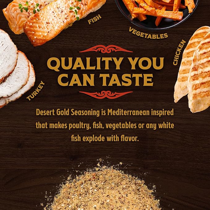 Big Poppa’s Desert Gold Seasoning — Irresistible Lemon & Mediterranean Flavors Blend — Gluten-Free