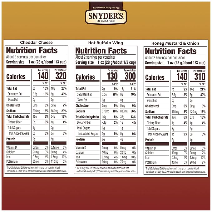 Snyder's of Hanover Pretzel Pieces, Variety Pack of Pretzels Individual Packs, 2.25 Oz, 18 Ct (Pack