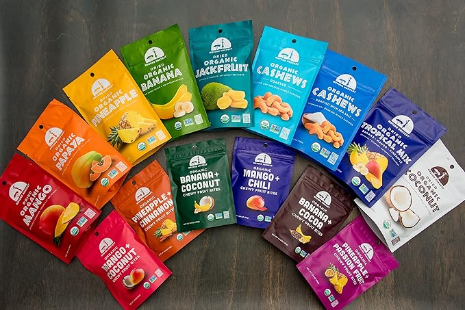 Mavuno Harvest Organic Dried Fruit Variety Pack | Dried Mango, Papaya, Pineapple, Banana