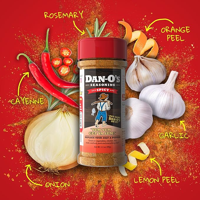 Dan-O's 3 Bottle Seasoning Set, Small Bottles, 3 Pack, Includes Spicy, SEA-soning and Cajun