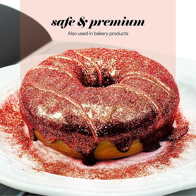 BeePoint Burgundy Edible Luster Dust 15g - Food Grade, Vibrant Color Shimmer Powdered Dust for