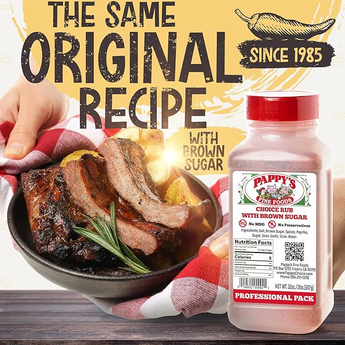 New Pappy's Choice Rub With Brown Sugar. Perfect for bbq and smoked brisket, steak, beef, chicken