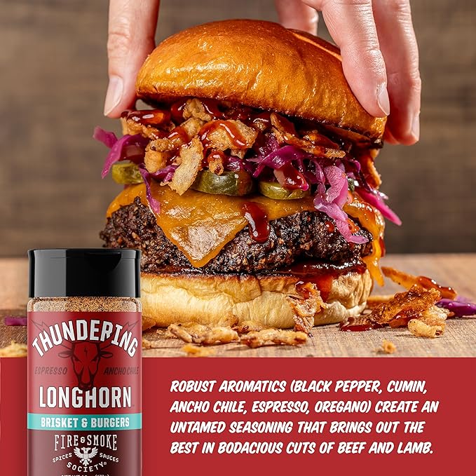 Fire & Smoke Society Thundering Longhorn Steak Seasoning | BBQ Rubs, Steak Rub for Smoking and