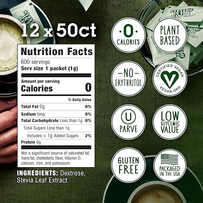 Stevia In The Raw, Plant Based Zero Calorie, Sugar Substitute, No Erythritol, Sugar-Free Sweetener