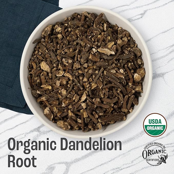 J Mac Botanicals Organic Dandelion Root (16 oz) unroasted, herb for tea and other infusions