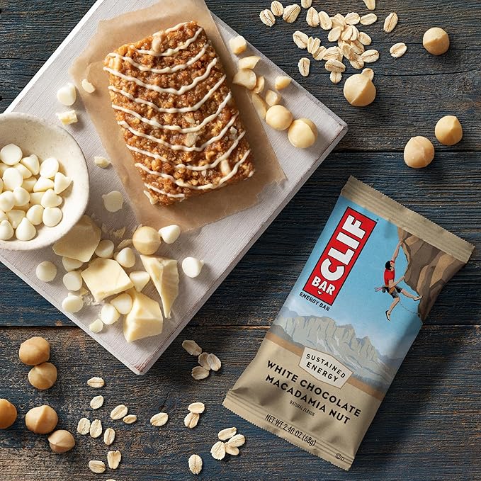 CLIF BAR - White Chocolate Macadamia Nut Flavor - Made with Organic Oats - Energy Bars - Non-GMO