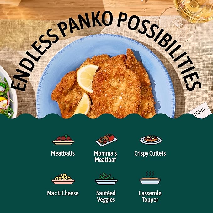 Kooshy Panko Italian Style Breadcrumbs | Vegan, Dairy Free, Non GMO Sourdough Bread Crumbs for