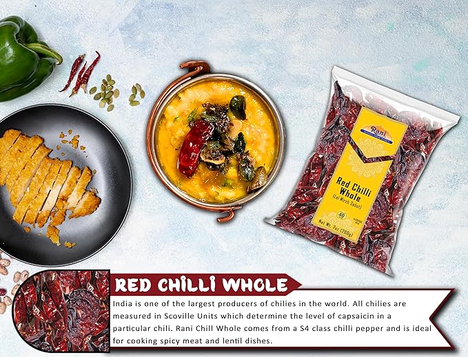 Rani Chilli Whole (Lal Mirch Sabut) 7oz (200g) ~ All Natural | Vegan | No Colors | Gluten Friendly