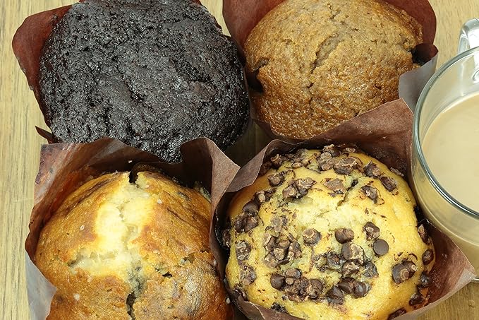 Brown Tulip Baking Cups, Medium Size, for Muffins, Cupcakes, Eco Friendly, Disposable, Non-Stick