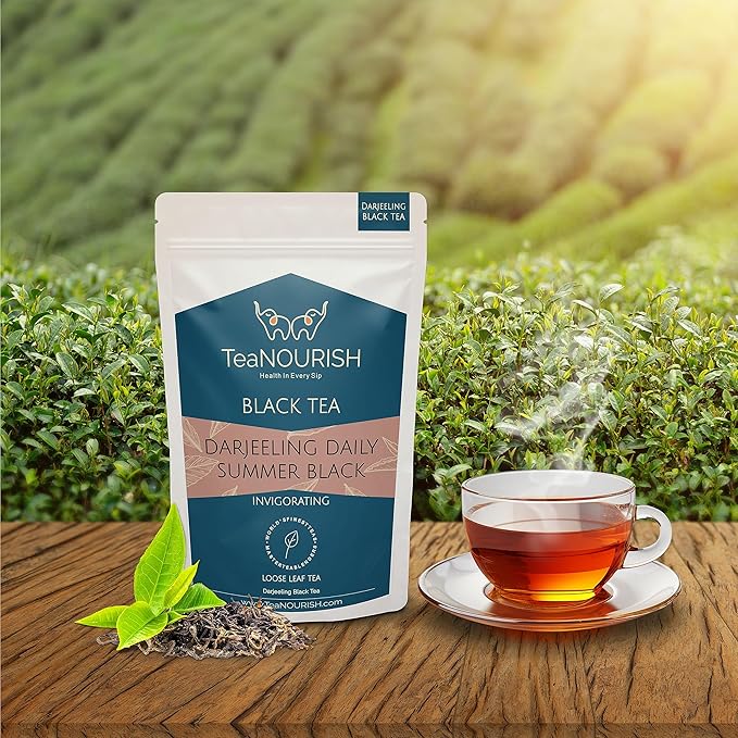 TeaNOURISH Darjeeling Daily Summer Black Tea | Original English Breakfast Tea | Energizing &