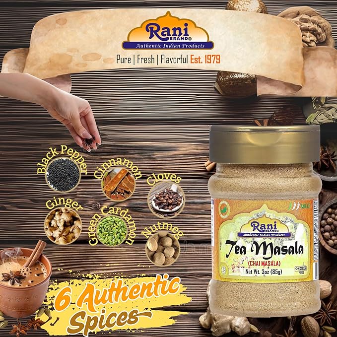 Rani Tea (Chai) Masala Indian Spice Blend 3oz (85g) PET Jar ~ All Natural | Vegan | Gluten Friendly