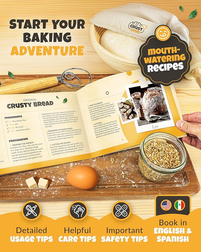 Dutch Oven for Bread Baking - incl. Sourdough Bread-Baking Supplies like Banneton Bread-Proofing