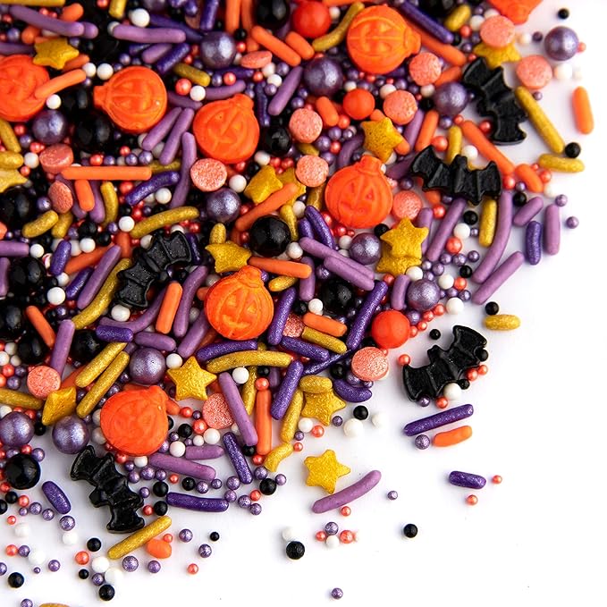 Sweets Indeed Toil & Trouble Halloween Sprinklefetti Mix ??4 oz Jar | Sprinkles with Pumpkins
