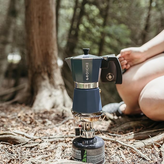 GROSCHE Milano Stovetop Espresso Maker Moka Pot 3 espresso Cup - 5 oz, Blue -Moka Espresso Coffee
